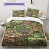 Retro Oil Painting Animals Pattern Bedding,Quilt Set Quilt Cover Pillowcase Home Birthday Gift (1 * Duvet Cover + 2 * Pillowcase, Without Core)