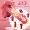5-in-1 Telescopic Rotating Dildo Vibrator – Tongue Licking Clitoral Stimulator,Thrusting & Heating G-Spot Anal Toy,Hands-Free Base for Women & Couples