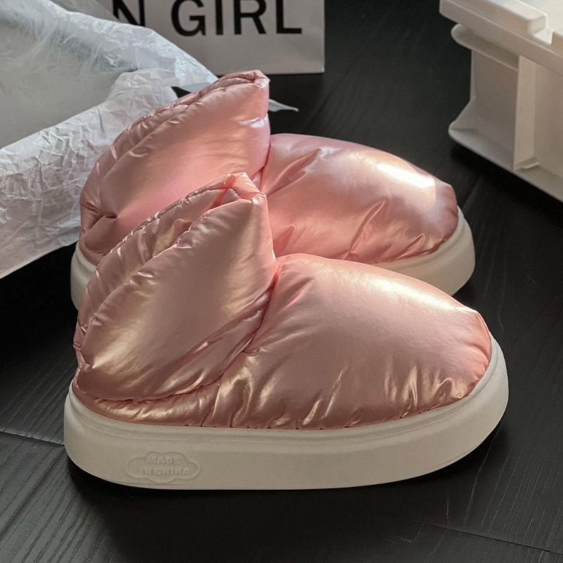 Dicke Plateau Damen Schneestiefel Warm halten Flauschig Wasserdicht Daunen Paar Baumwollschuhe Winter Täglich Plüsch Kurze Stiefeletten