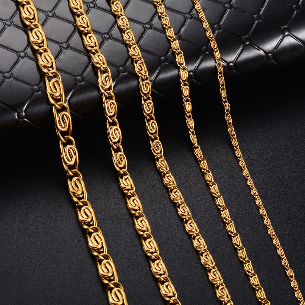 Edelstahl Gliederketten-Büroklammer-Kette Lange Halskette für Damen Herren Gold Hip Hop Hals-Choker Metall Schmuck Zubehör