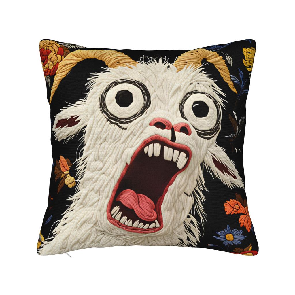 Screaming Goat  Pillow Case  Square Pillow Cover Funny Pillowcases For Sofa Couch Bed Living Room