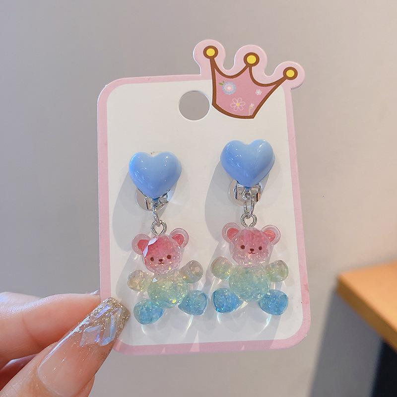 Non-Pierced Kids' Cartoon Earrings - Sweet Princess Dangle Clips