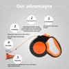 Retractable Pet Leash Reflective Dog Training Control Walking Lead Leash with Anti-Slip Handle Puppy Traction Rope for Night Walking