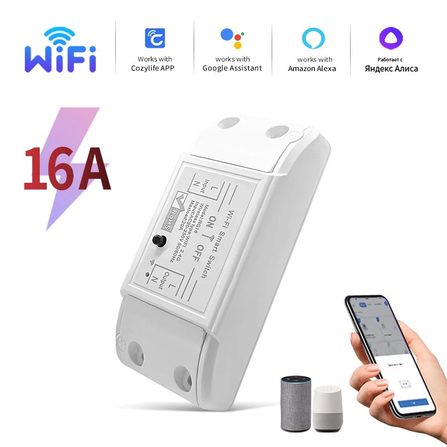 Interruptor Inteligente WiFi Cozylife Interruptor de Controle Sem Fio Relé Disjuntor Controle Remoto por Voz Casa Inteligente Funciona Com Alexa Google Home