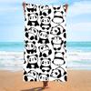 Newest Beach Towel Cute Black White Cartoon Panda All Over Print Lightweight Microfiber Beach Towel Kids Swimming Towel