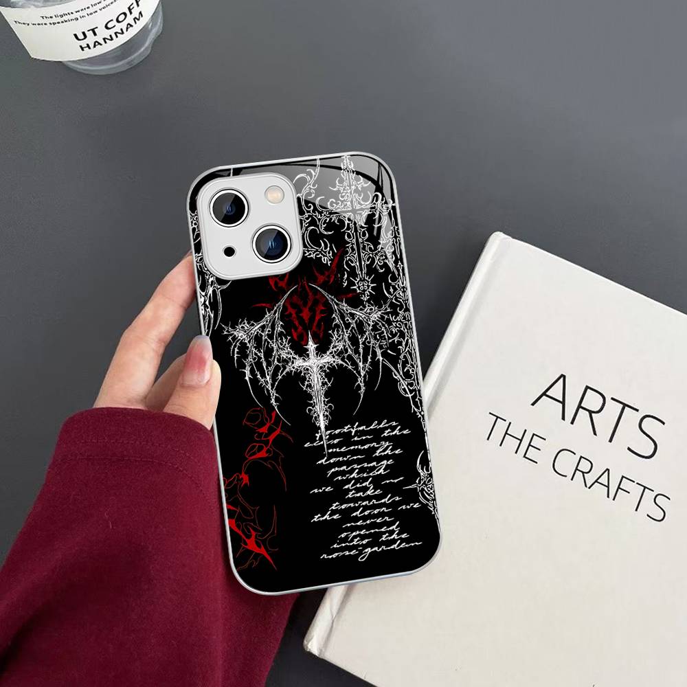 Coquette Witch Dark Cross Acrylic Tempered Glass For Iphone 14 13 12 11 Pro Mini XS MAX 14Plus X XS XR Fundas