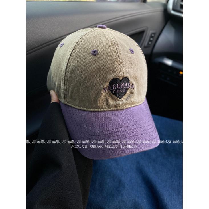 

High-quality Korean-style casual new baseball cap with contrasting color heart embroidery, versatile and trendy for women and men Adjustable хаки