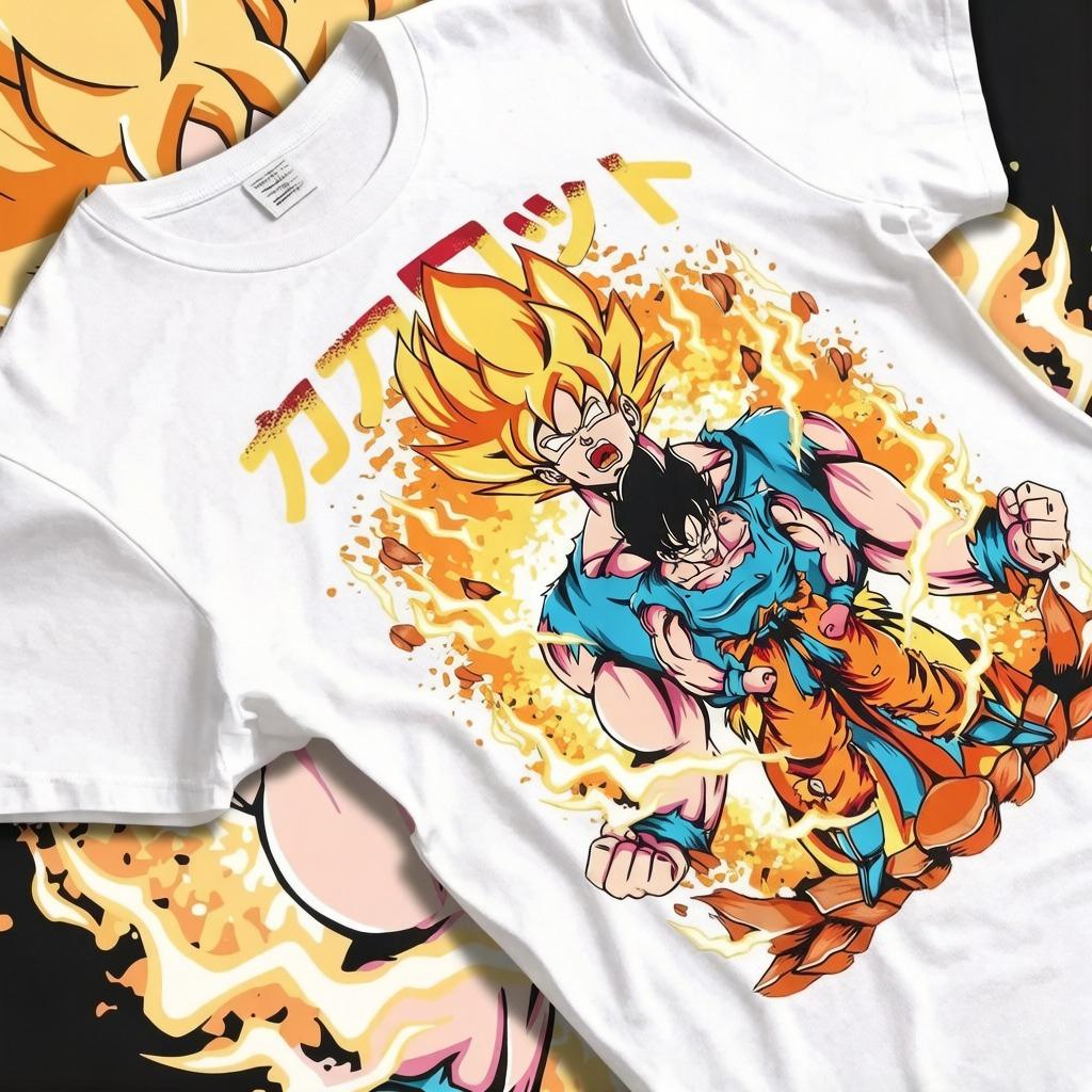 Summer Dragon Ball Tshirt 100 Cotton Vintage Y2K Graphic Print High Quality Unisex Casual Streetwear Tshirt L