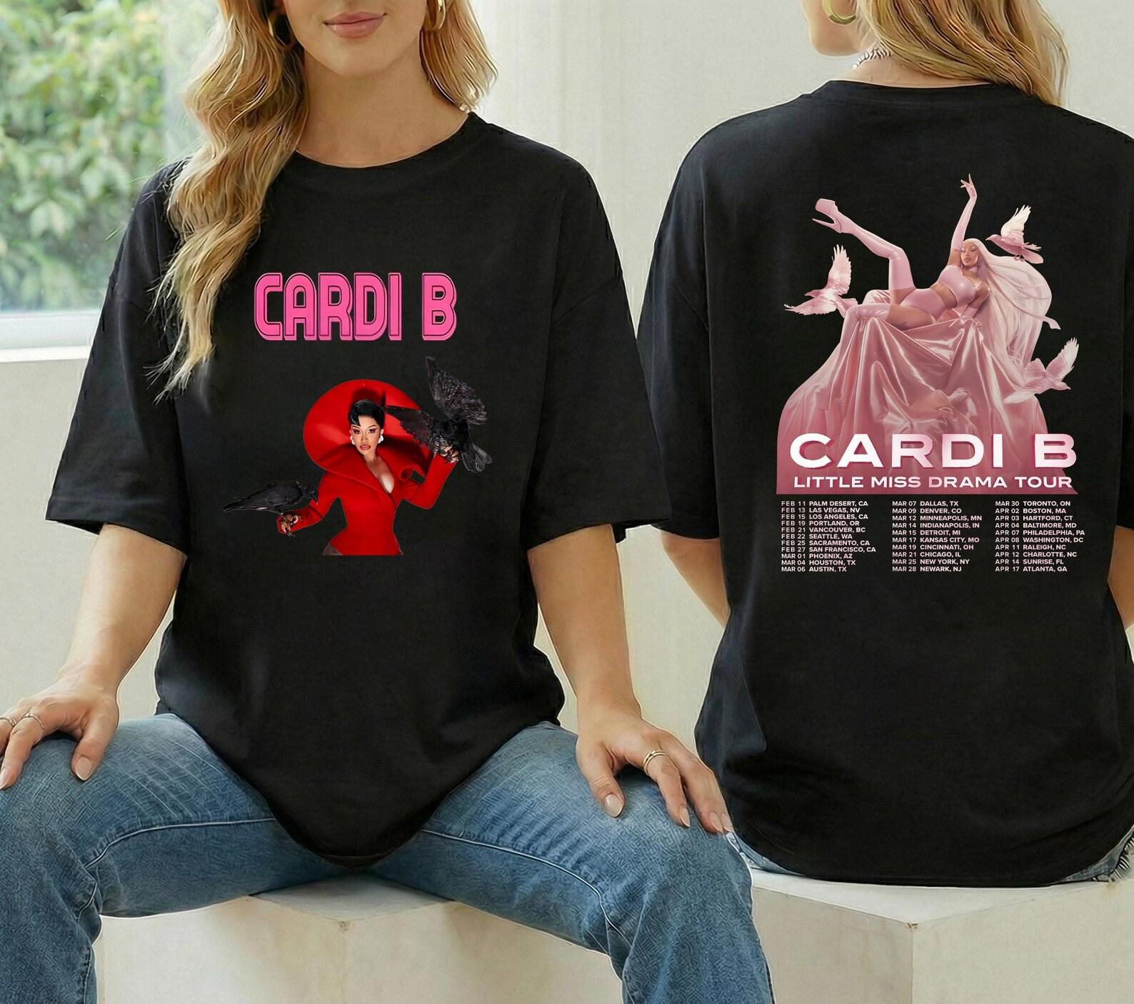 Graphic Cardi B Rap Shirt, Cardi B Little Miss Drama Tour 2026 Shirt, Cardi B Fan Gift, Cardi B Concert Merch, Cardi B Am I the Drama Shirt XL