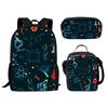 Klassisch Beliebt Lustig Wissenschaftler Experiment 3D-Druck 3 Stück/Set Schüler Schultaschen Laptop Tagesrucksack Rucksack Brottasche Federmäppchen