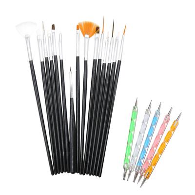 20pcs/set Nail Art Pen Brush Set Painting Dotting Detailing Pen Brushes Tool