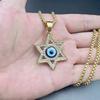 Fashion Hip Hop Eyeball Vintage Punk Evil Eyes Hexagram Star Stainless Steel Pendant Star of David Necklace Lucky Evil Eye Gifts