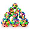 PVC Colorful Bell Woven Dog Toys for Small Large Dogs  Popular Dog Bite Resistant Rubber Pet Chewing Playing Fetching Nice Ball