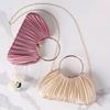 Evening Handbag Luxury Designer for Women Fashion Pleated Clutch Bag High Quality Pink Purse Crossbody Shoulder Phone Wallet