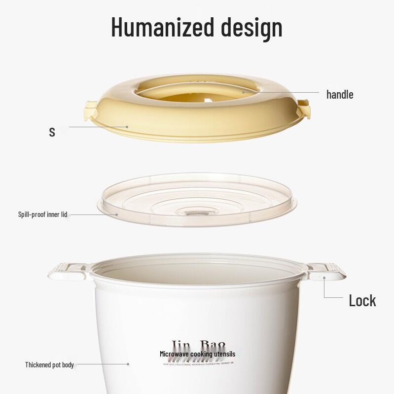 Microwave Rice Cooker and Steamer Lunch Box Set with Noodle Bowl and Utensils