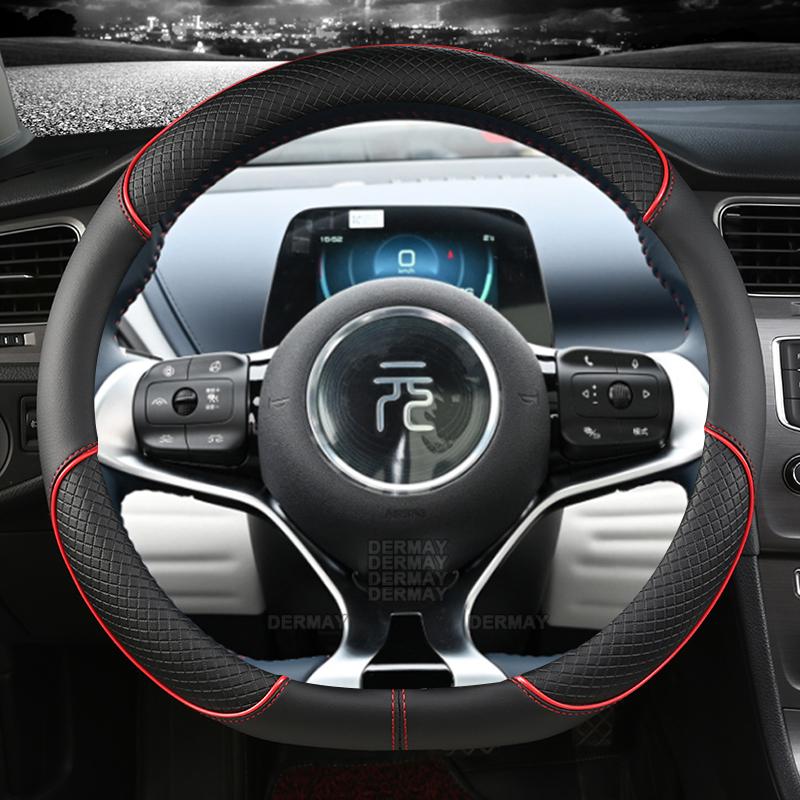 for BYD Dolphin Atto3 Atto 3 EV Yuan Plus   Microfiber Leather Sport D Shape Car Steering Wheel Cover Auto Accessories