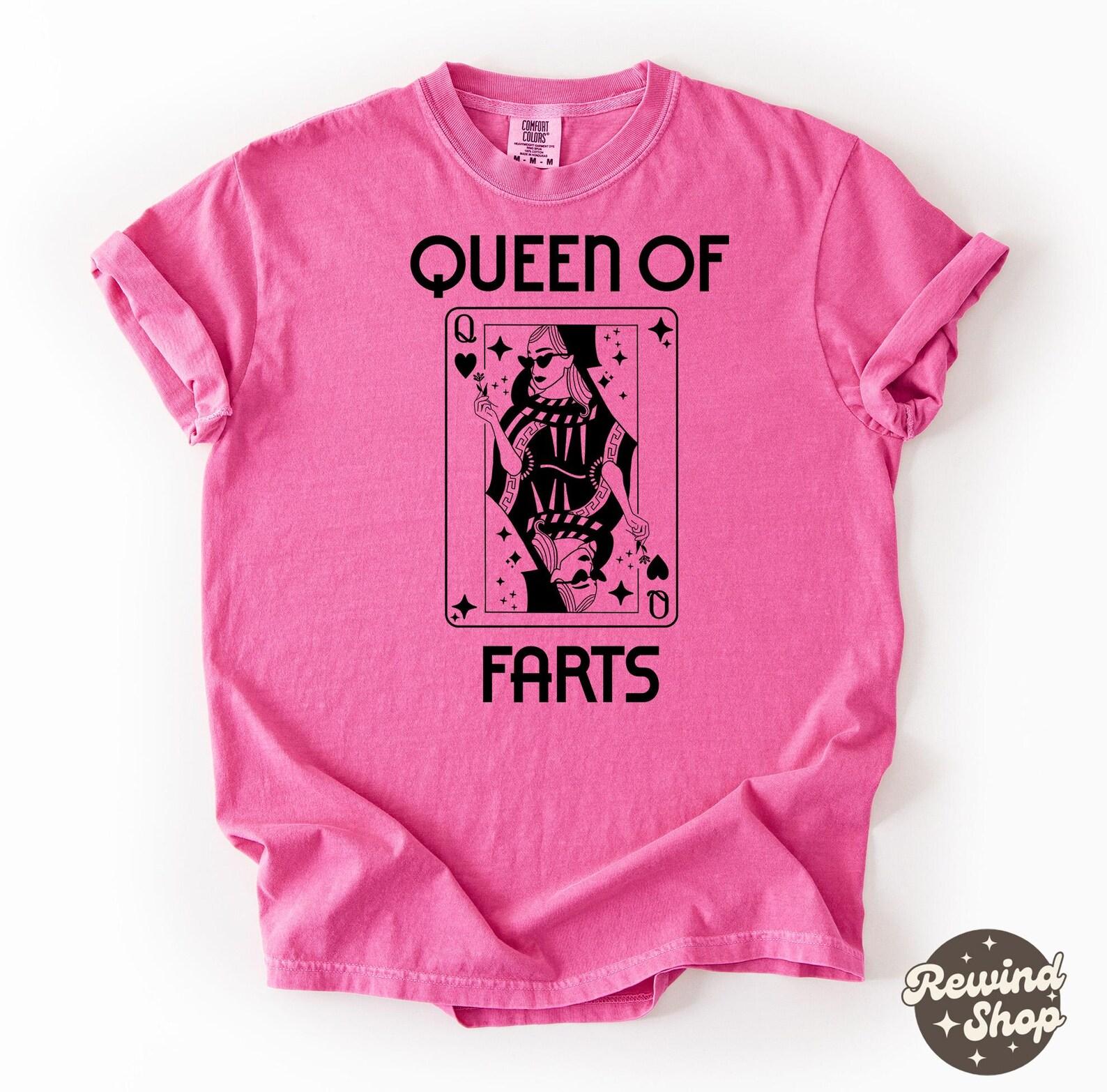 Queen of Farts Comfort Color Shirt - Funny Joke Graphic Tee - Inappropriate Fart Tee L