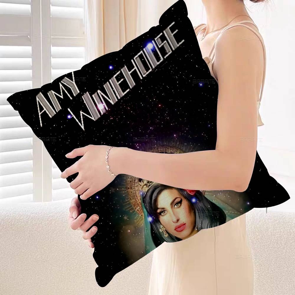 Amy Winehouse Music Singer Star Pillow Gift Home Office Decoration Bedroom Sofa Car Cushion Cover Case 45x45