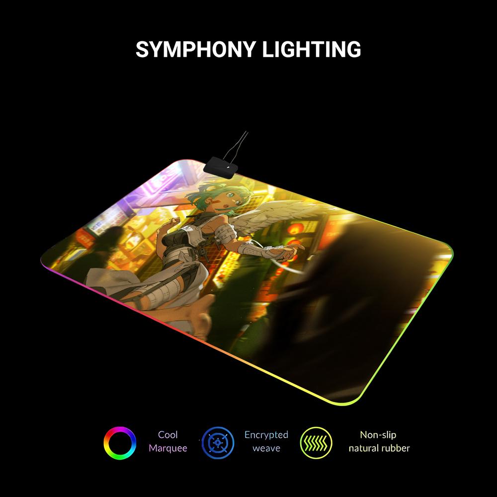 Art Yoneyama Mai Mouse Pad RGB Gaming Mouse Pad HD Gamer Large LED Light XXL MousePads PC Computer Pad Non-slip