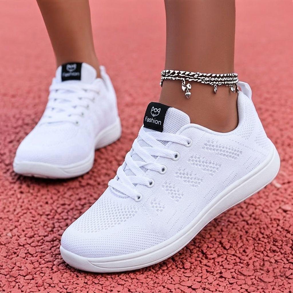 2026 Korejský styl Lehké prodyšné běžecké boty Fly Knit pro ženy a muže