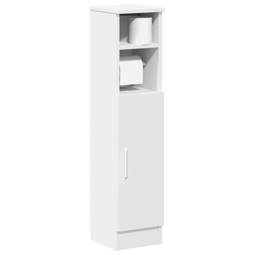 Bathroom Cabinet with Toilet Paper Holder White 20.5 X 22 X 90 Cm