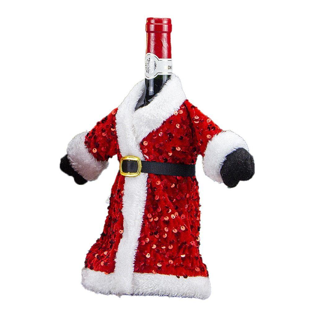 Portable Glitter Plush Wine Bottle Set Santa Claus Wine Pouch Gift Champagne Wine Bag  Party Favors
