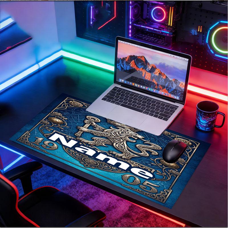 Custom Name Personalized Chelsea Football Club Pattern Mousepad, Laptop PC Desk Mat, Decorative Desk Mat for Home Keyboard Pad Gift