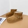 Winter Women's Shoes Low-heeled Warm Fleece Frosted Leather Casual Snow Boots Suede Cotton Snow Shoes