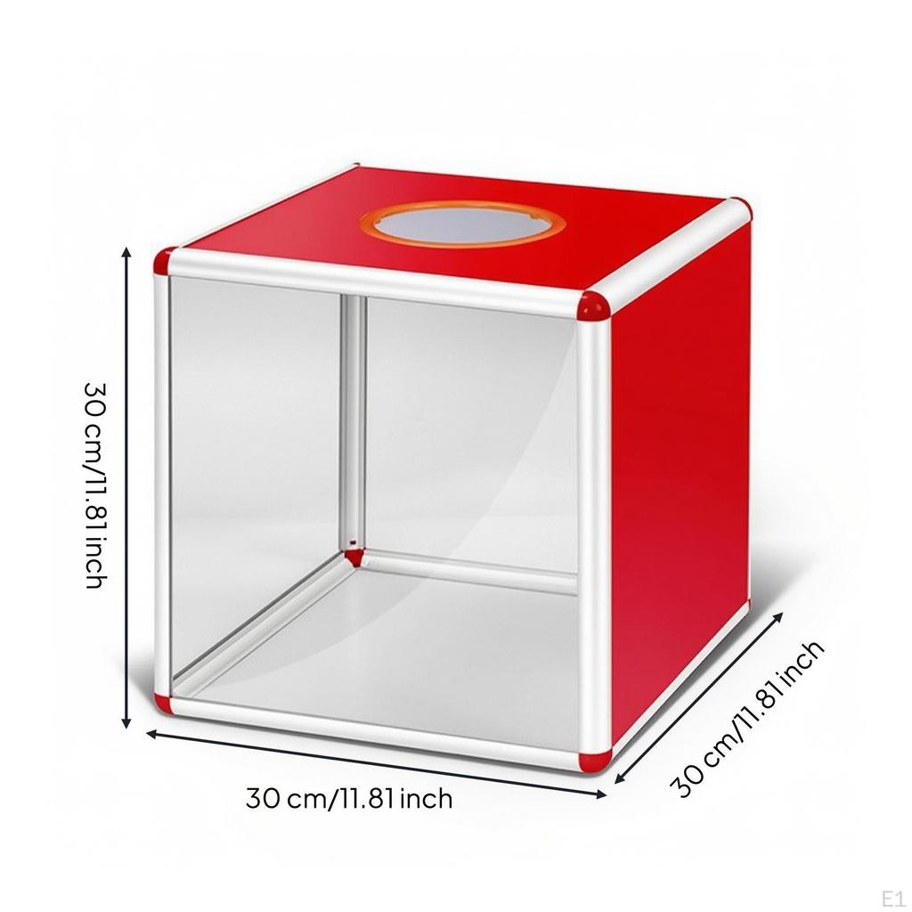 Lottery Box with Circular Slot Rigid Cube Drawing Rounded Corners for Prize Draws, Company