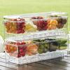 Five-part Refrigerator Storage Box Can Be Split Seasoning Box for Picnic Fresh Ice Box with Lid Transparent Salad Tray