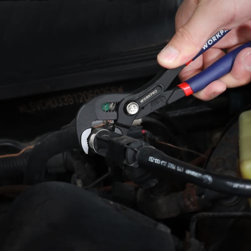 WORKPRO Water Pump Pliers, 12-way Adjustment, 180mm Overall Length, Quick Release Adjustment