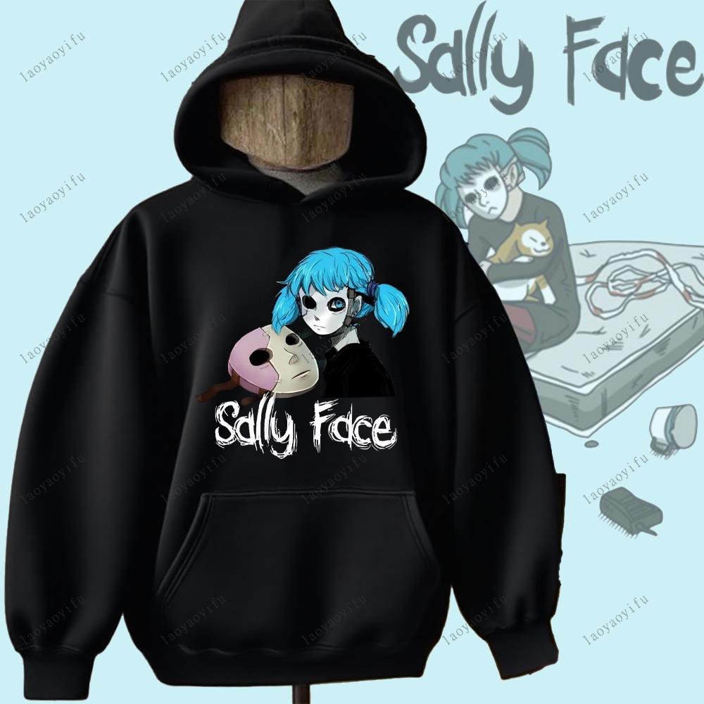 Felpa Sally Face Gioco Horror e Mistero Felpa Sally Face Calda Unisex Donna Uomo Felpa con Cappuccio Felpa Stampata Street Fashion