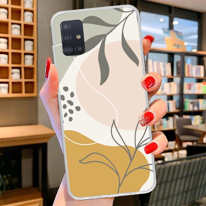 Abstract Women Face Line Cover Phone Case For Samsung Galaxy A12 A22 A32 A52 A72 A02S Phone Case Note 20 Ultra 10 S10 Plus A51 A