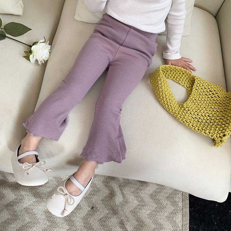 Stretch Cotton Vintage Bell-Bottom Pants All-Matching Base Children's Clothing