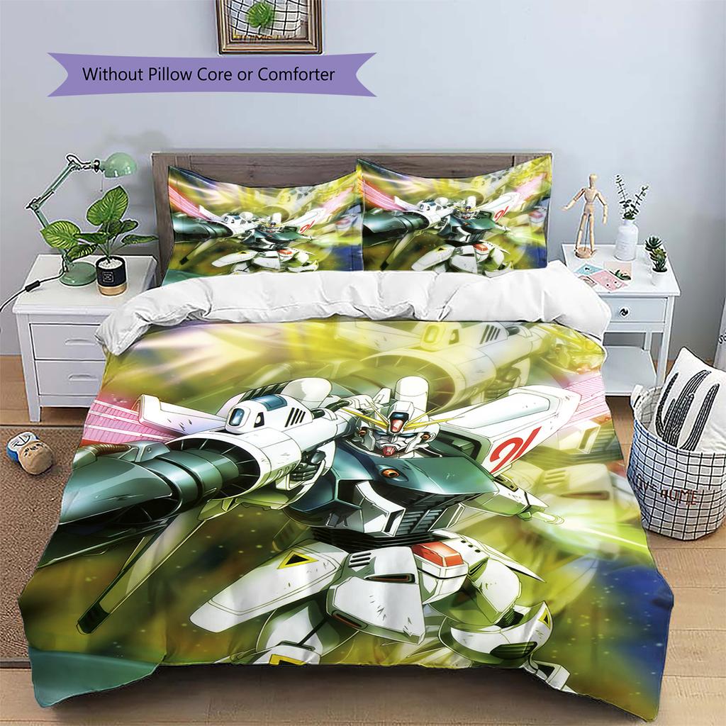 Mobile Suit Gundam Mecha Squad Bedding Set Duvet Cover Pillowcase No Filler, Soft Home Bedroom Decor, Perfect Gift for Fans.chl