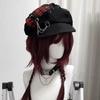 Punk Berets Metal Chain Unisex Headwear Accessory for Women Men Cabbie Hat for Halloween Cosplay Party Outfit