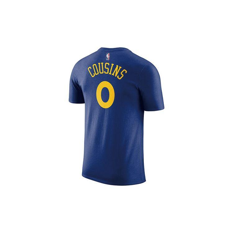 Nike Golden State Warriors DeMarcus Cousins Sports Casual Round Neck Quick-Dry Short Sleeve T-Shirt Men Tops Blue 870775-404