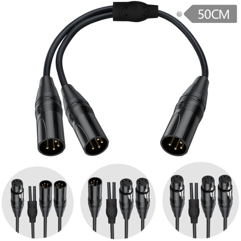 Durability 4Pin XLR Male to Female Y Splitter Cable for Splitting Merging Sound Signal in Professional Music Systems