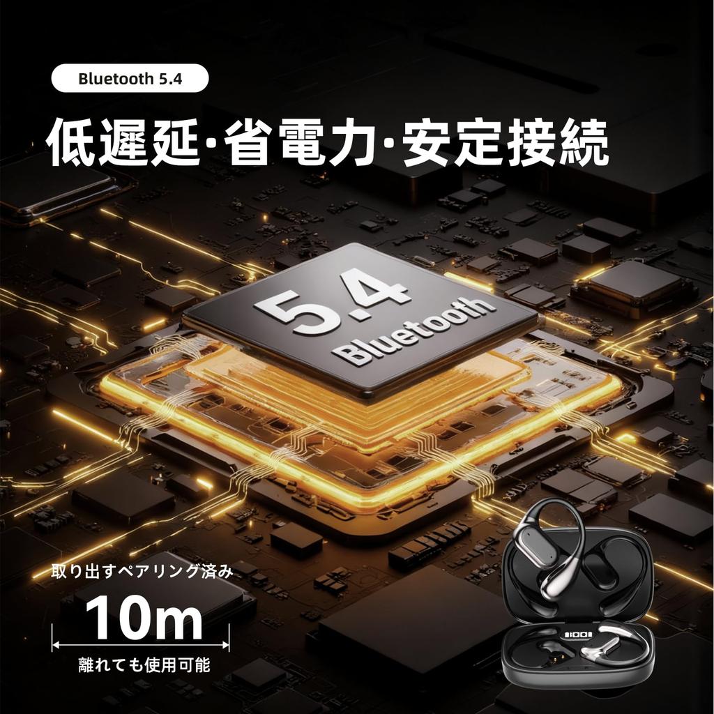 Aetyt Bluetooth Wireless Air Bluetooth Instant Single or Fast Compact and Automatic with ENC Compatible with Earbuds, Ear-Hook Earphones, Open-Ear,