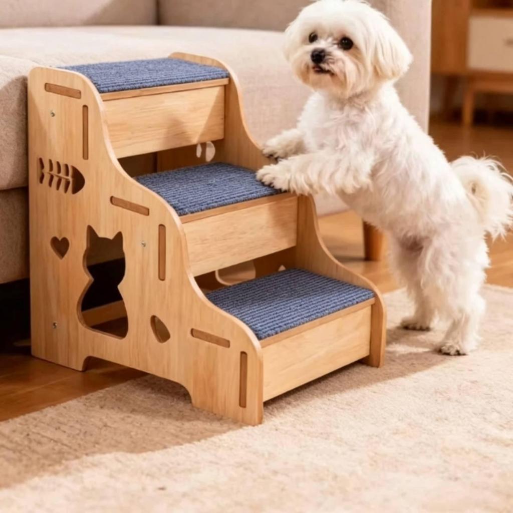 Dog Climbing Stairs Stable Wood Pet Sturdy for Senior Dogs
