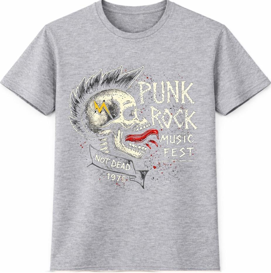 Punk Rock T Shirt Skull Music Festival Vintage Rock Band Graphic Tee
