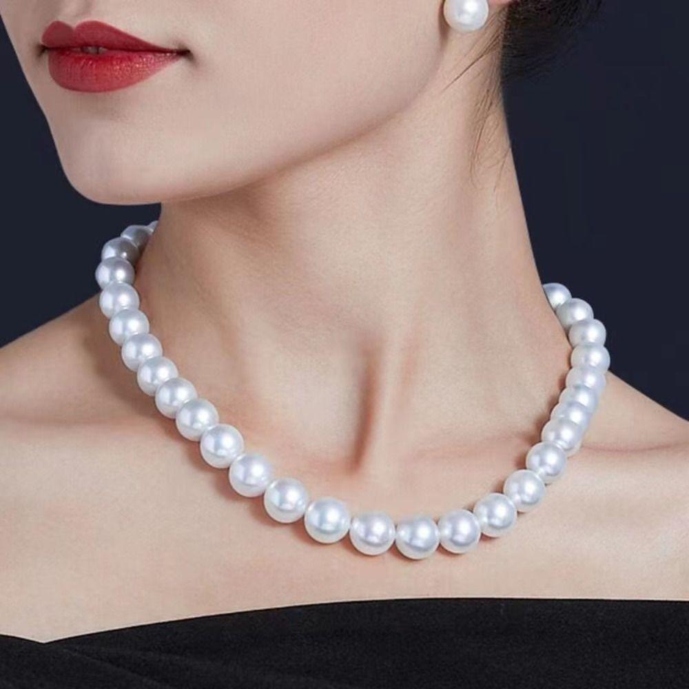 Multicolor Bridal Pearl Jewelry Set 8mm/10mm Necklace Bracelet Earrings Set  Birthday