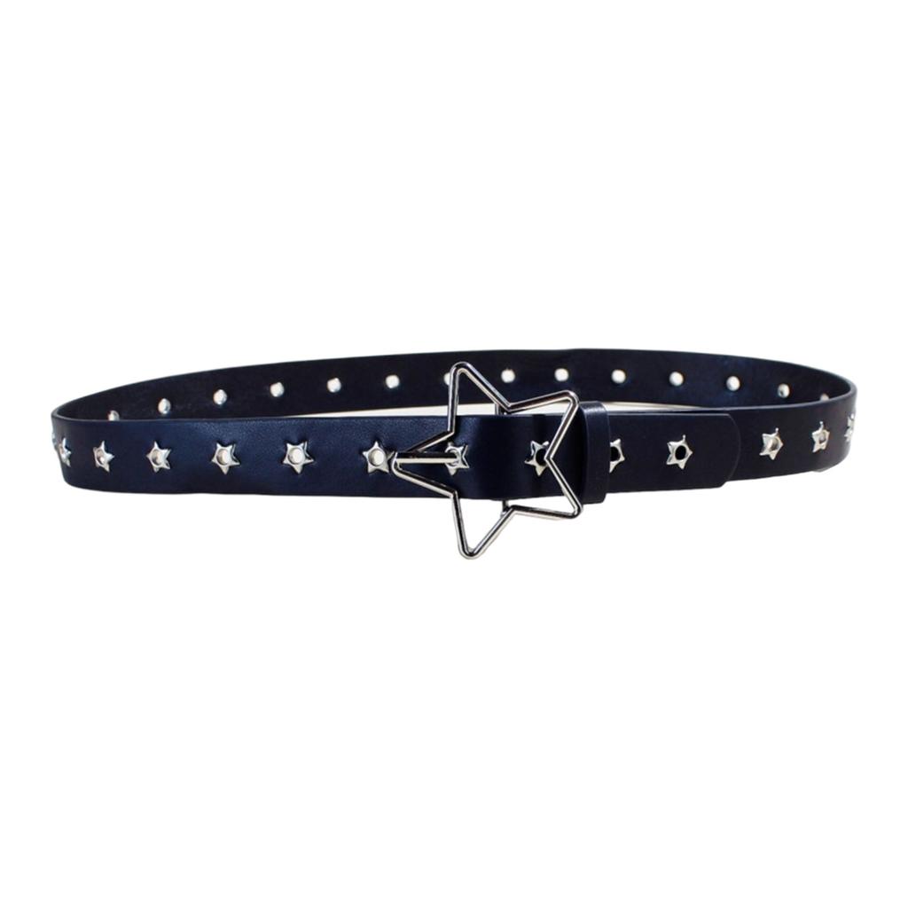 Grommet Waist Belt Punk Star Charm Skinny Chain for Cowboy Grunge Buckle Modern Waistband Waist Chain Studded Belt