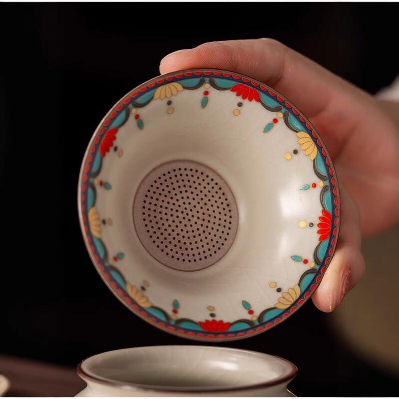 Man Ting Hua Dunhuang Ru Kiln Ceramic Tea Set