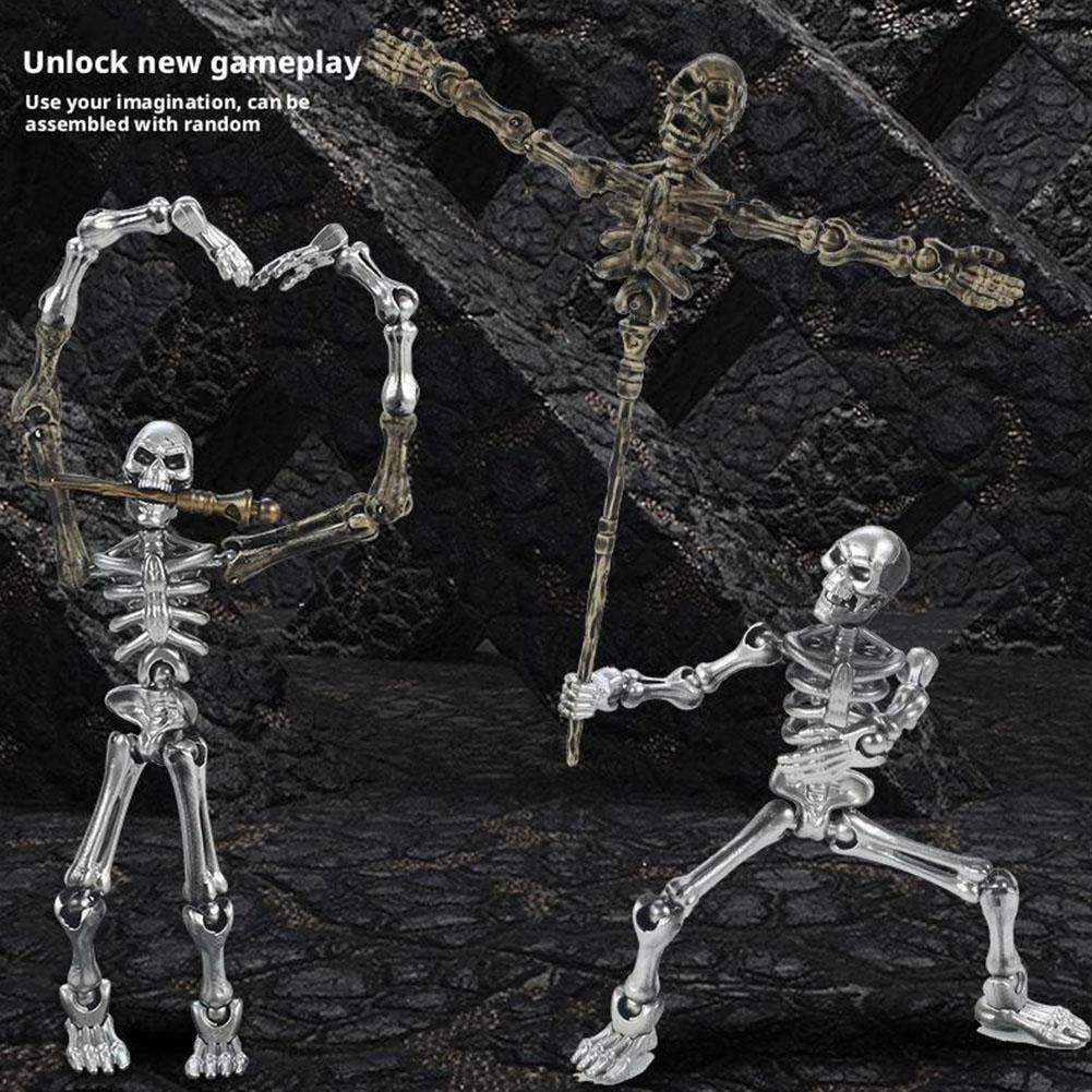 Mini Medieval Skeleton Figurines Small Halloween Skeleton For Home Table Decor Party Outdoor Graveyard Haunted House Accessories