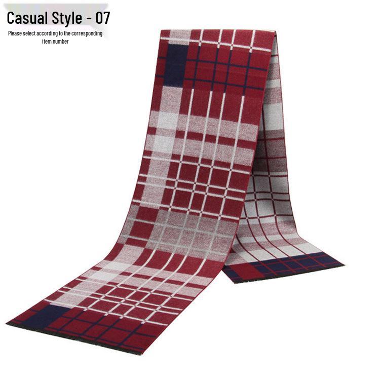 Men's Autumn & Winter Plaid Imitation Cashmere Scarf - Warm & Thick Custom Design