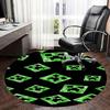 Alfombrilla para silla con patrón de arte de píxeles de Creeper de Minecraft, Alfombra redonda, Alfombra de oficina, Lavable a máquina, Antideslizante, Adecuada para salas de estar, dormitorios