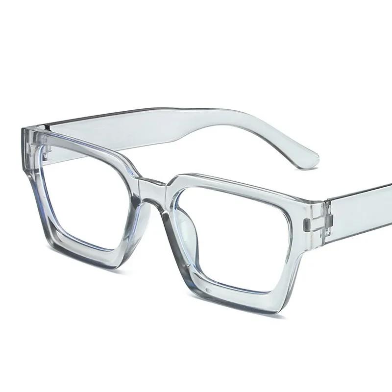 Thick Edge Square Frame Anti-blue Glasses Women Men Flat Mirror Eyewear Blocking Glasses Optical Spectacle Eyeglasses