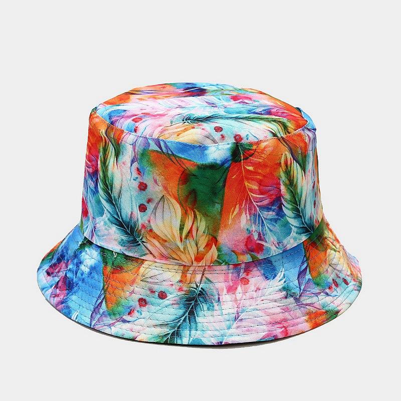 fashion plant printing pattern fisherman hat spring and summer outdoor sun protection fisherman cap unises fishing caps