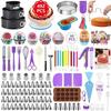 Set Piatto Girevole per Decorare Torte da 492 Pezzi, Sac à Poche e Boccette per Glassa, Supporto Rotante per Torte per Articoli da Forno